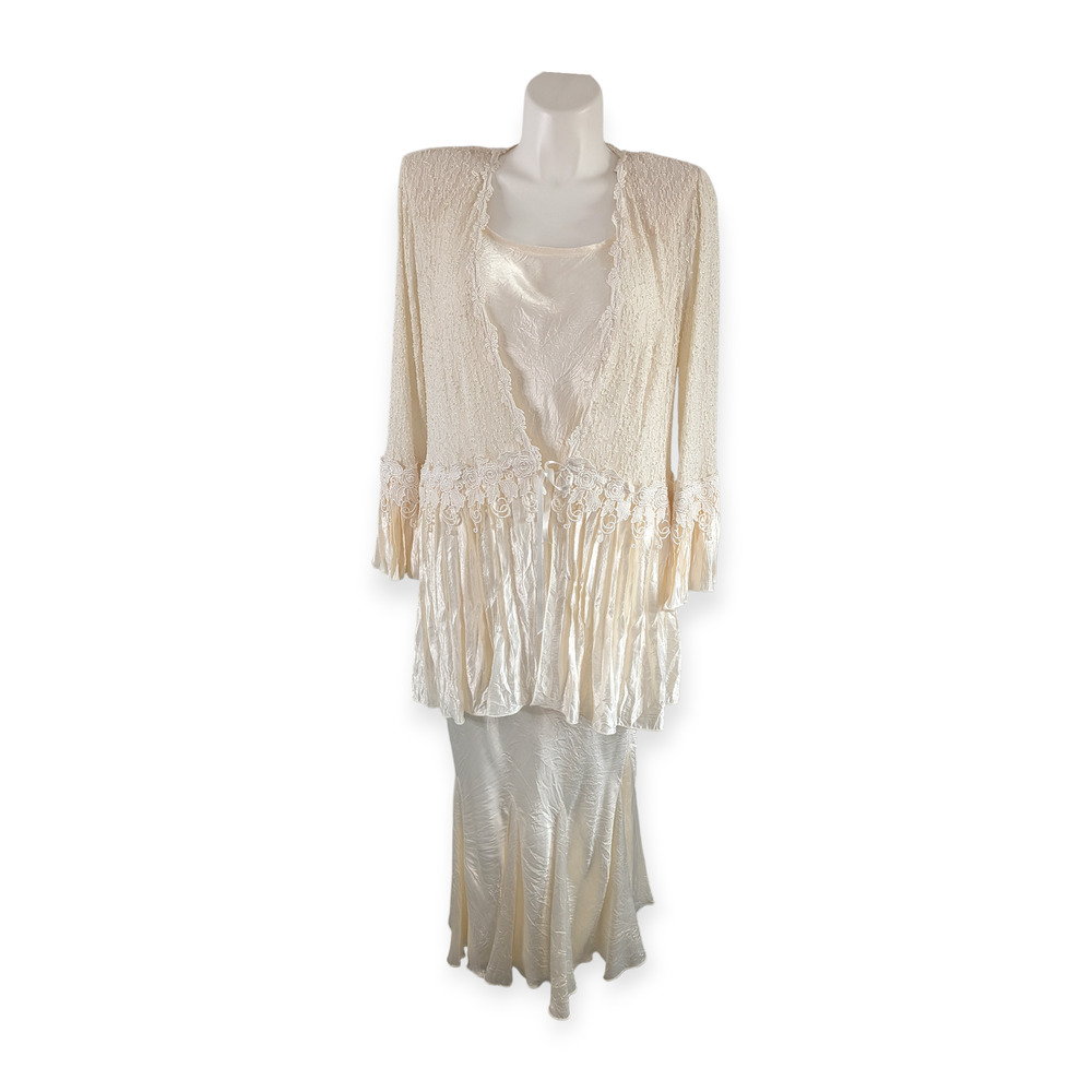 Romantic Crinkle Satin Dress Suit